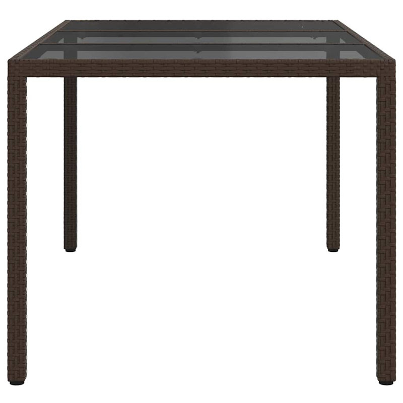 Outdoor Dining Table 90 cm D, 75cm H x 150cm W x 90cm D, Brown