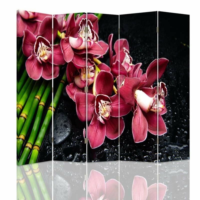 Paravent Orchidee mit 5 Paneelen