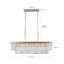 Lustre - S, cristal rectangulaire réglable, lumières de cristal de style industriel E12 de style moderne, plafonnier en fer de style campagnard-1770025521