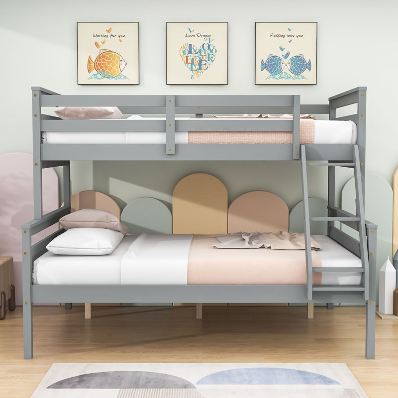 Badley Kids Twin Over Full Bunk Bed, Gray