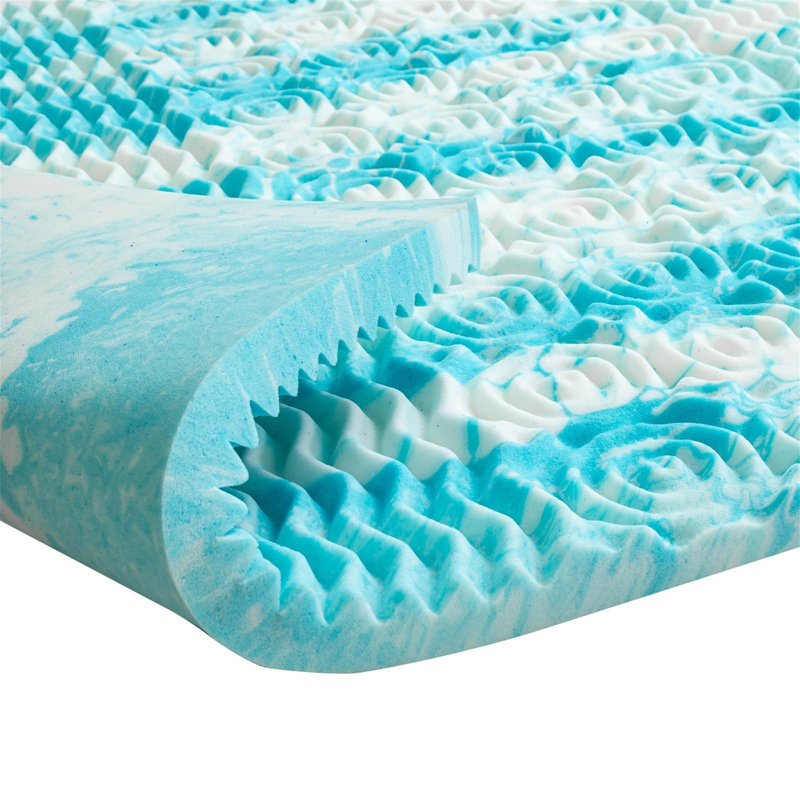Surmatelas en mousse viscoélastique gélifiée 2 pouces bleu, Grand lit