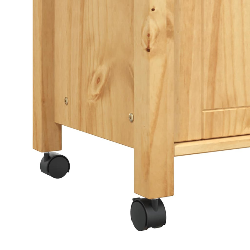 vidaXL Kitchen Trolley MONZA 33.1"x15.7"x34.8" Solid Wood Pine, Honey