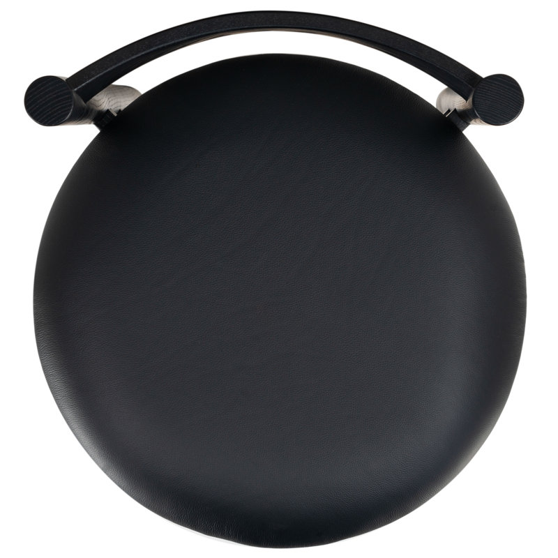 Tayla Leather Counter Stool, Black