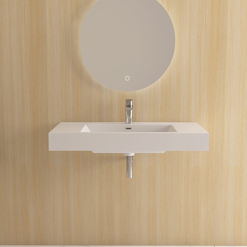 35" Wall-Mounted Bathroom Sink SMC Vessel Sink