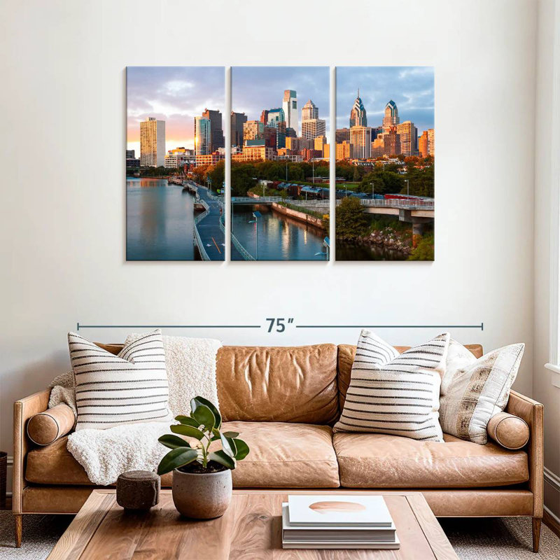 Philadelphie, promenade et horizon, H 36 po x l 57 po