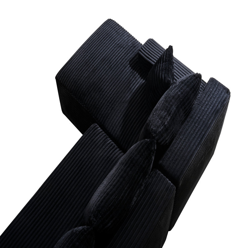 Canapé modulaire 106,3 po Cloud, Orienté à droite, Noir