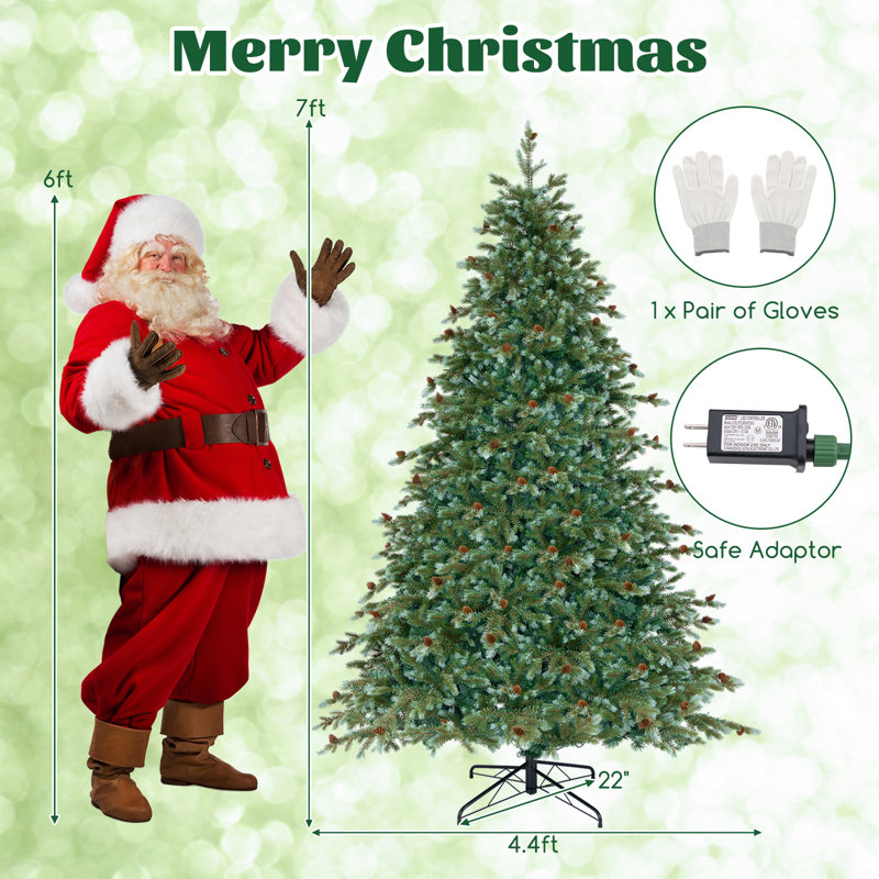 White 7' Pre-Lit Pine Christmas Tree