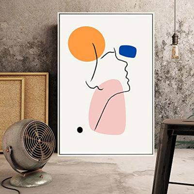 IDÉE4WALL, art mural sur toile encadré pour le salon, chambre à coucher, impressions abstraites sur toile minimalistes pour la décoration de la maison moderne prête à être accrochée - M09