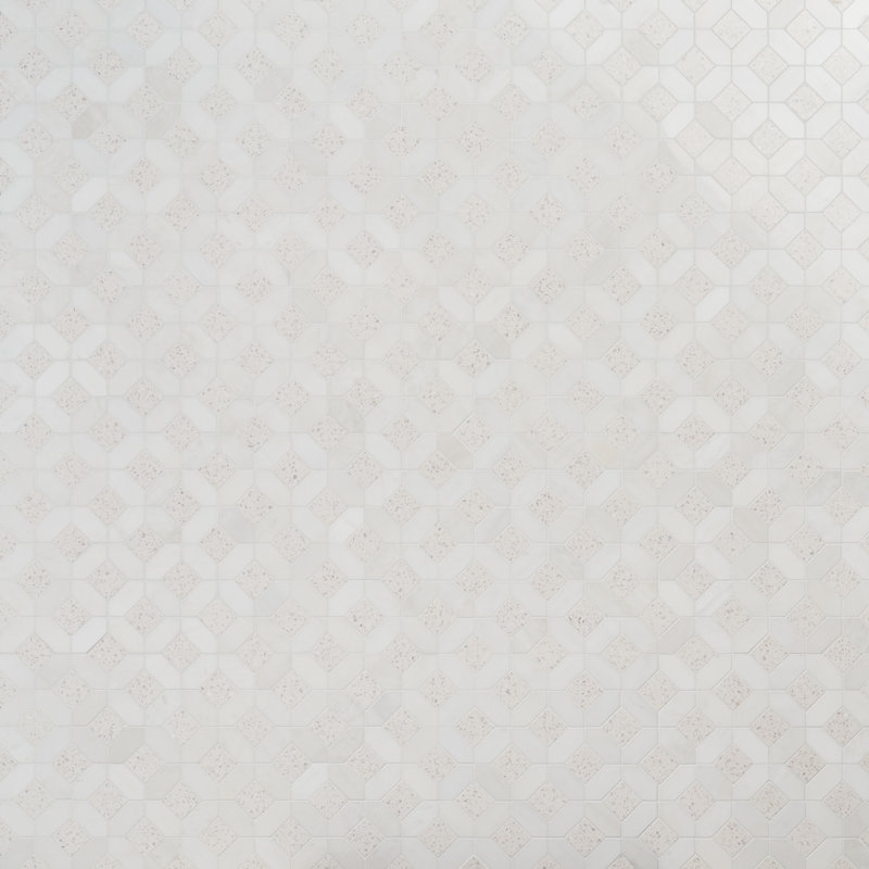 Lupa 12" x 12" Grid Mosaic Wall & Floor Tile, Salt White