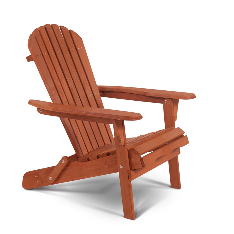 Chaise Adirondack pliante en bois massif pour l'extérieur Philbrick, Noyer