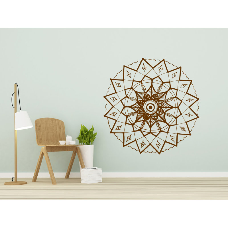 Adhésif décoratif mandala yoga, Brun, H 20 po x l 22 po