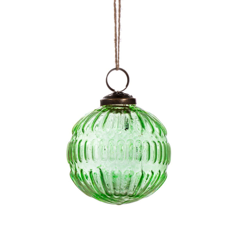 Solid Colour Glass Bauble, Green