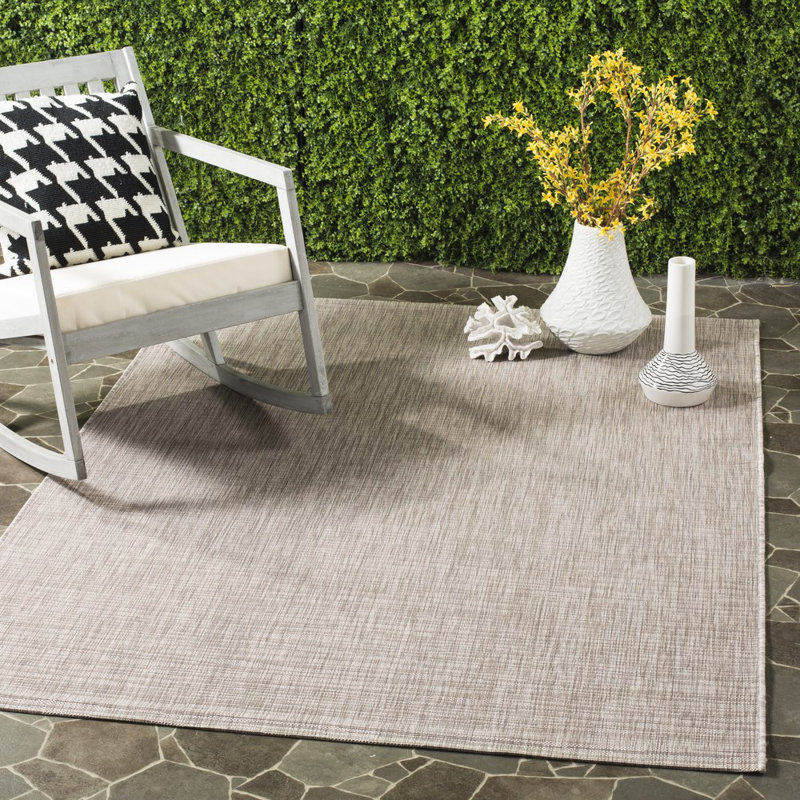 Arneshia Beige/Brown Indoor/Outdoor Area Rug, Rectangle 9' x 12'