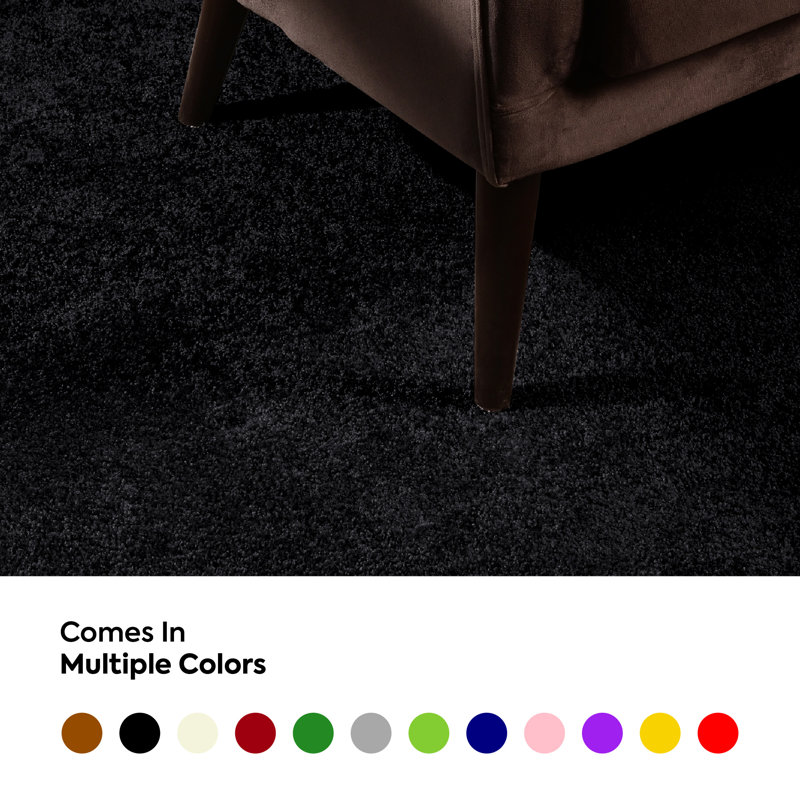 Modern Plush Pet and Kids Friendly Solid Color Black Area Rugs, Stain & Fade Resistance, Perfect for Living Room, Dining Room, Bedroom, Playroom and Kidsroom, Event, Wedding, Westcliffe, Amberdawn Binded Rug