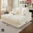 53 Inch Upholstered Chaise Lounge, Plush Sleeper Chair with Throw Pillows and Armrests, Sofa Bed Indoor for Living Room-652199187