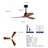 42 Inch Modern Black Ceiling Fan With Light 3 Abs  Blades Remote Control Reversible Dc Motor With Dimmable Led
