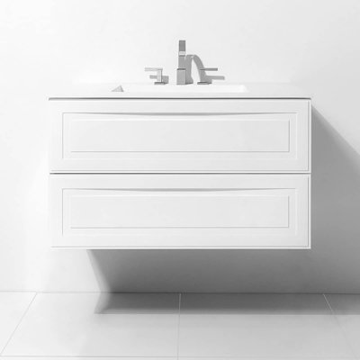 Alma 42.25" Wall Mounted Single Bathroom Vanity with Top