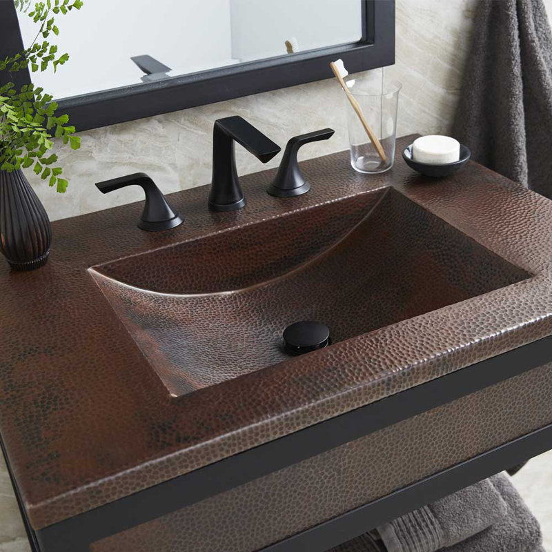 Cozumel 30.5" Single Bathroom Vanity Top with Sink, Antique Copper