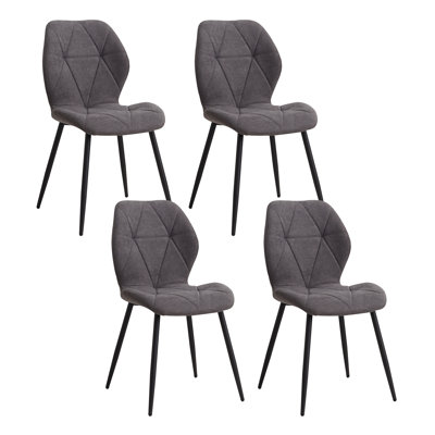 Miko 50cm H Velvet Upholstered Metal Side Chair
