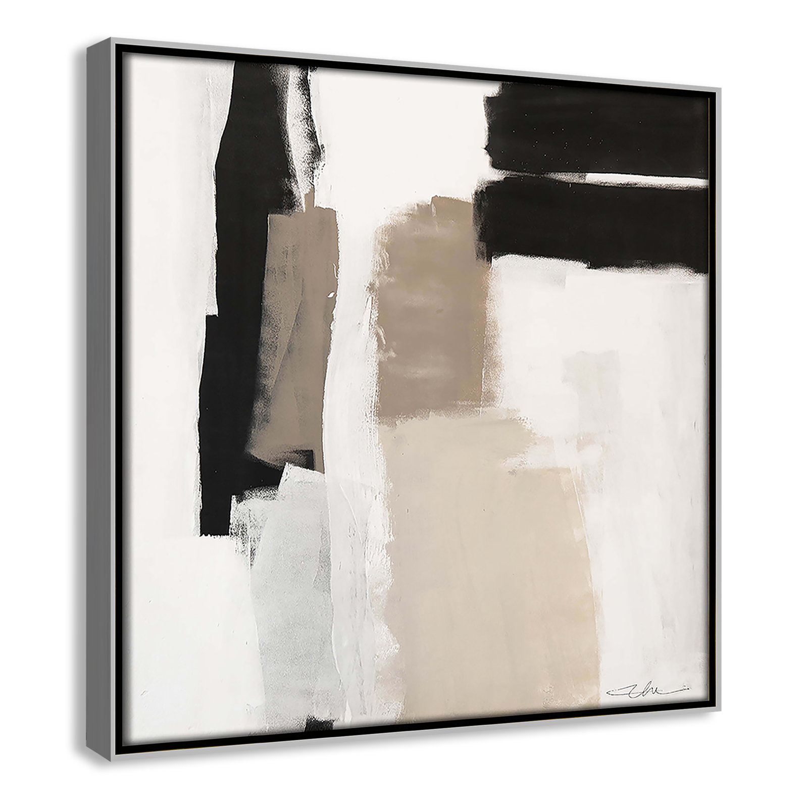 Earth Scapes II Print, Silver Floater Framed, 13.5" H x 13.5" W x 2" D