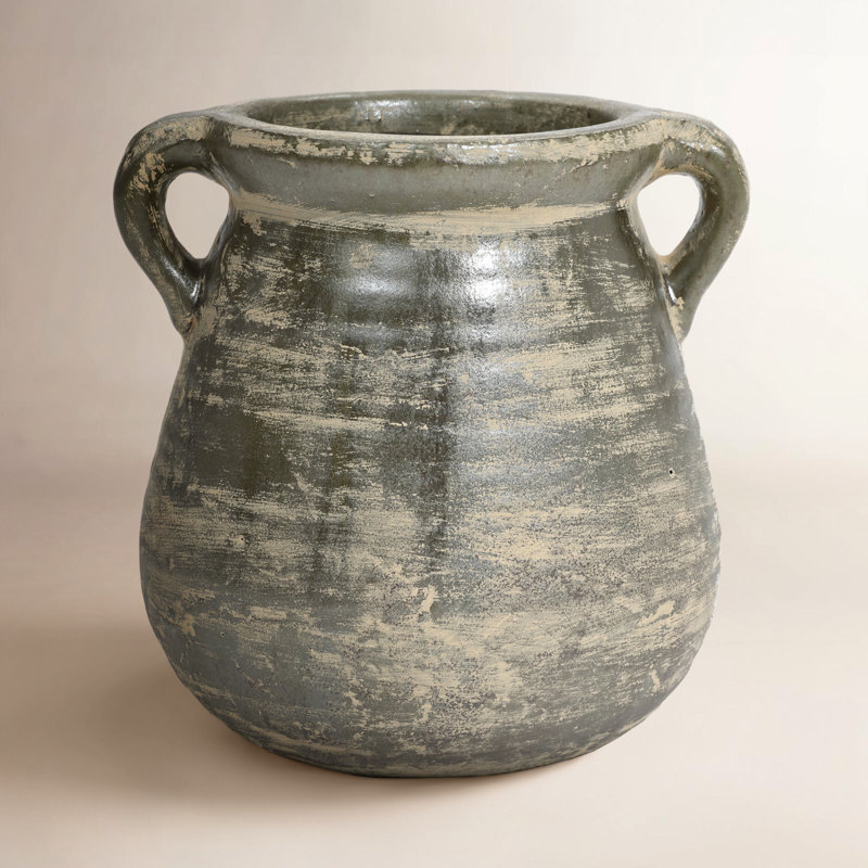 Malmo Bungert 8.7" H Terracotta Handmade Table Vase, 8.66" H x 8.66" W x 8.66" D