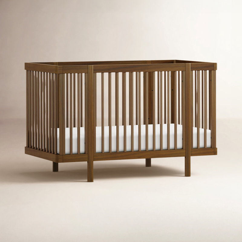 Lit de bébé convertible Pogo 8-en-1 avec toutes les étapes de conversion, Noyer naturel