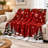 Christmas Red Fleece Throw Blanket, Festive Winter Scene Cozy Lightweight Plush Bed Blanket for Sofa Couch Bedroom Living Room Home Decoration-137005609