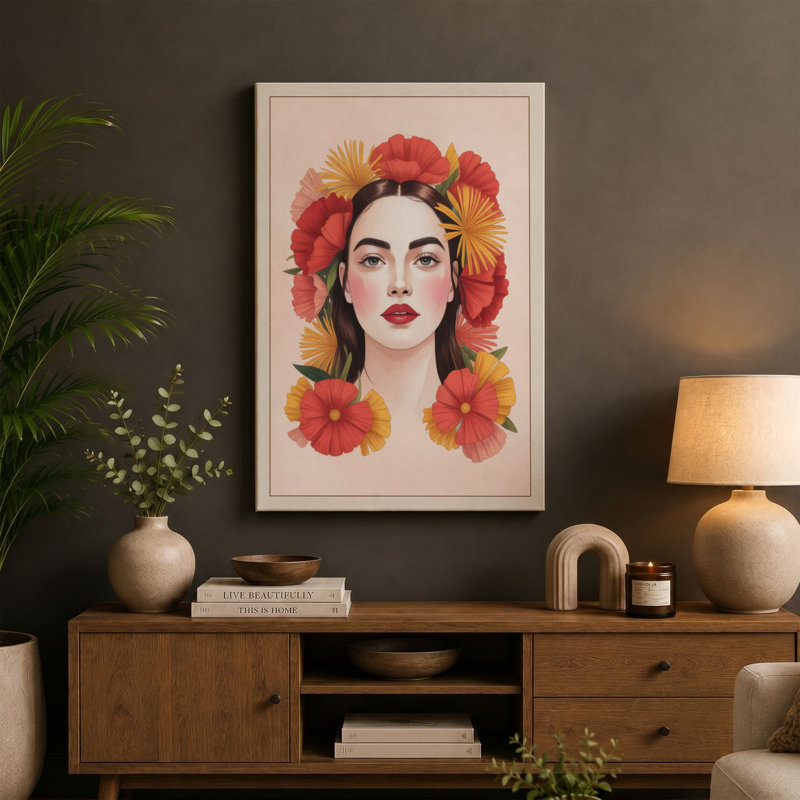 Blooming Visage Eclectic - Wrapped Canvas, 24x16 - 61.0 x 40.6 cm, White Border