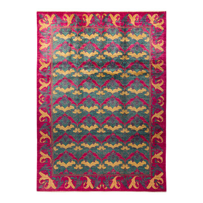 Arts & Crafts One-of-a-Kind 9' 1" x 12' 0" Hand Knotted Area Rug