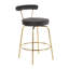 Kayson 25.5" Gold Swivel Upholstered Counter Stools-383255566