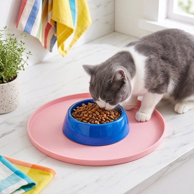 P lastic pets bowl Waterproof Feeding Mat For Dogs And Kittens Spill Guard Placemat Non Slide Bowl Pad Washable Dining Mat
