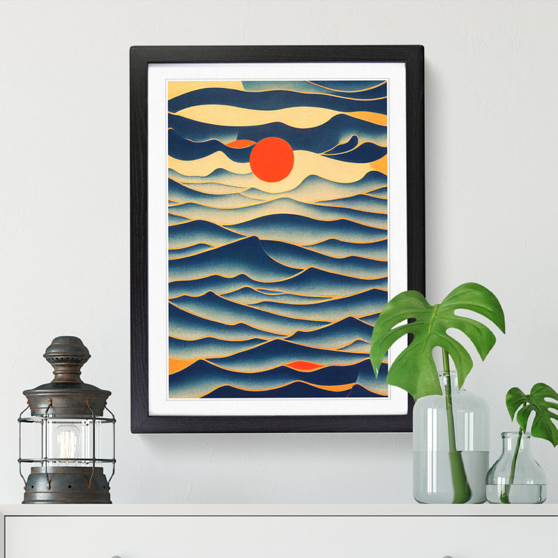 Andreucci Ocean Abstract Painting Vol.4 1 Piece Wall Art, 64cm H x 46cm W, Oak