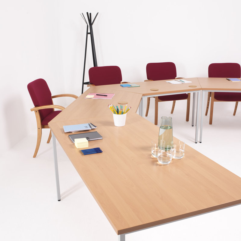 Buariki 160cm Trapezoidal Conference Table, Beech