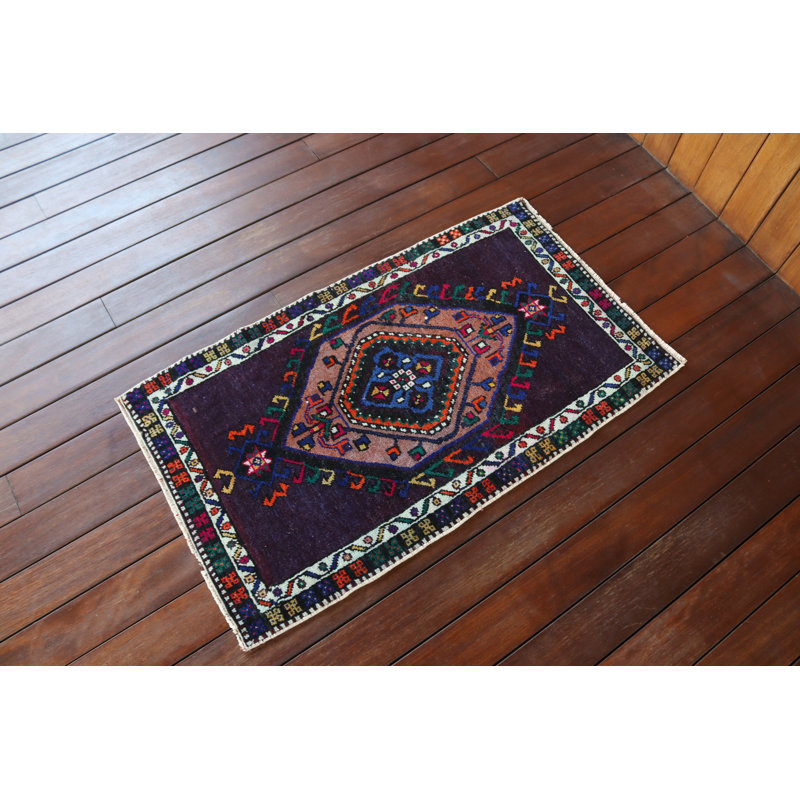 Handwoven Turkish Vintage Rug in Small Area Size for Bohemian Decor with An Authentic Anatolian Carpet Design