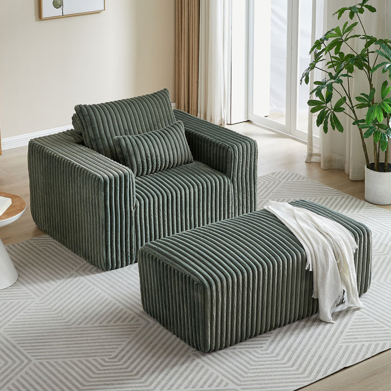 Méridienne, Velours côtelé vert