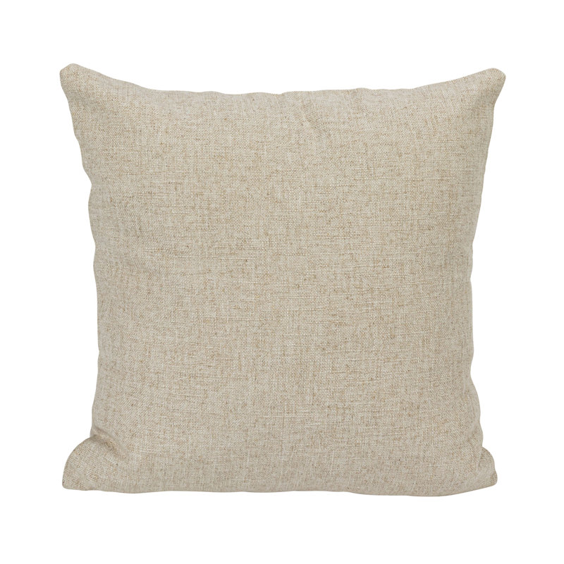 18" Square Cream Linen Animal Embroidered Throw Pillow Set