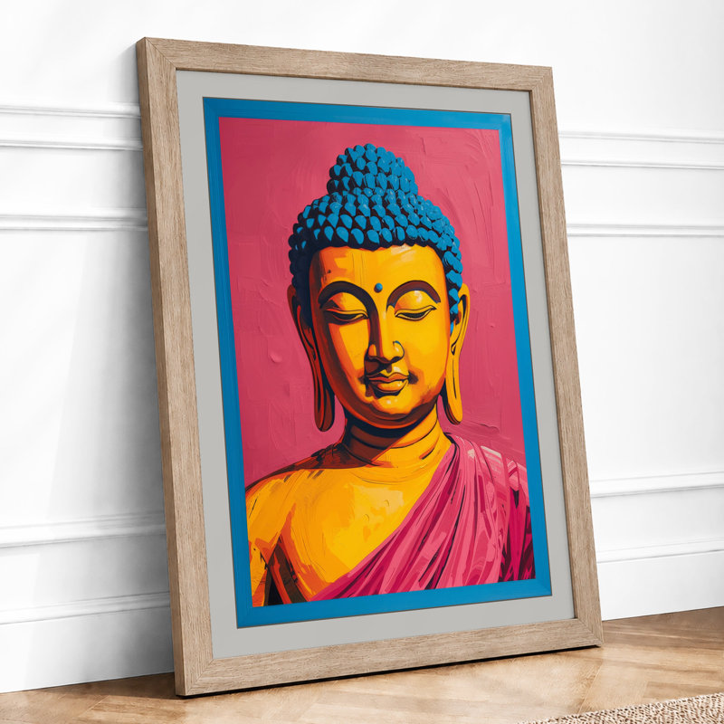 Buddha Pop Art - Framed Print, Oak, A3 - 42.0 x 29.7 cm