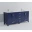 Meuble-lavabo double gris vieilli 72 po X P 22 po D, dessus en marbre de Carrare et ensemble de robinet-117978674
