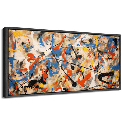 Abstract Colorful Strokes " Dynamic Splashes Of Color Vintage Inspired Stripes Antique Retro Multicolor Extra Large Wall Decor "
