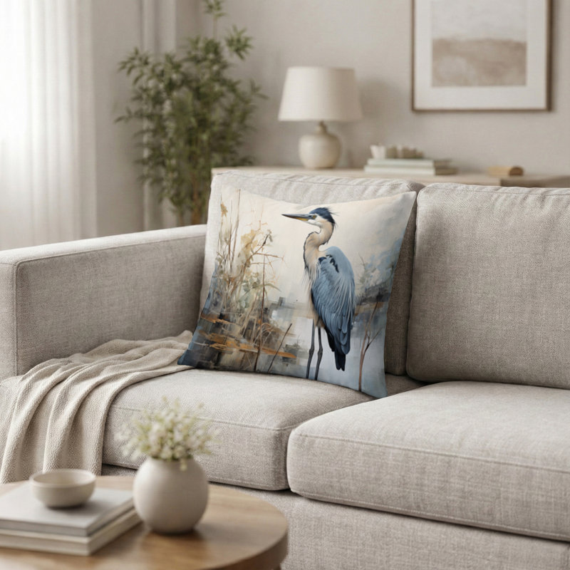 Coussin Heron, H 16 po x l 16 po