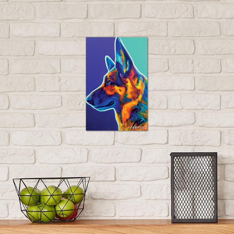 Schatze The German Shepherd by DawgArt - Print on Canvas, No Frame, 66.04 cm H x 45.72 cm W x 3.175 cm D