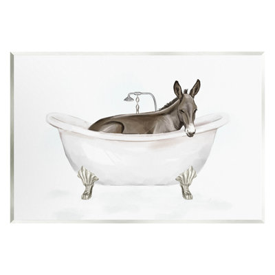 «Donkey Bathroom Tub Animal» par Ziwei Li - impression sans cadre sur panneau de fibres à densité moyenne