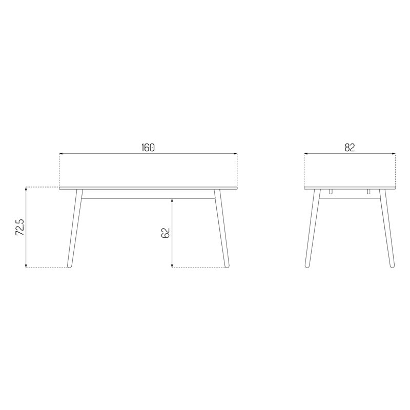 C35A Dining Table, 28.5”H x 63”L x 32.3”W, Olive Green