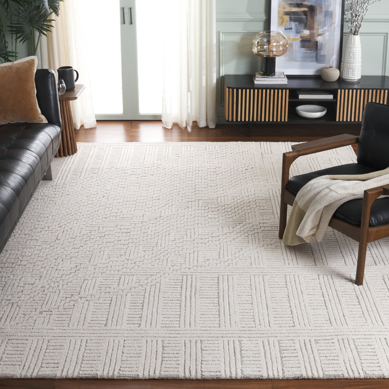 Tapis abstrait en laine / coton touffeté à la main Balalan 601, Rectangle 8 pi x 10 pi