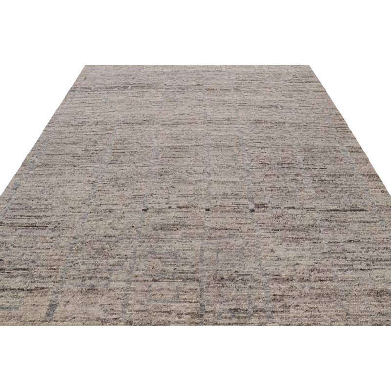 Moroccan Hand Knotted Wool Area Rug, Rectangle 4' x 5'