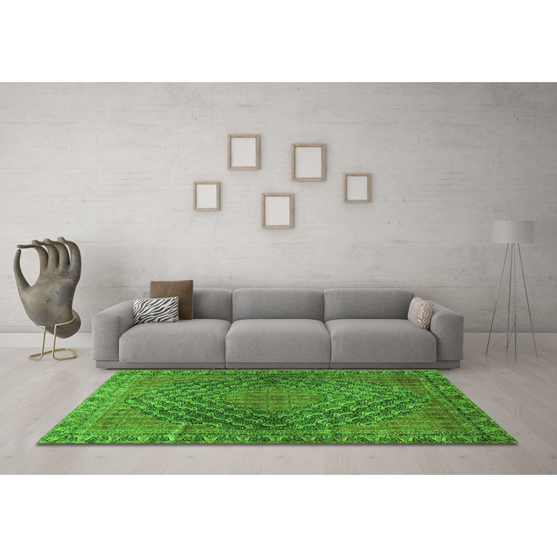 Washable Paisley Indoor Rug, Square 8'