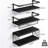 3-Tier Solid Wood Over-The-Toilet Floating Shelves – Handcrafted Rustic Bathroom Storage With Protective Black Metal Rails (Black)-1211906471