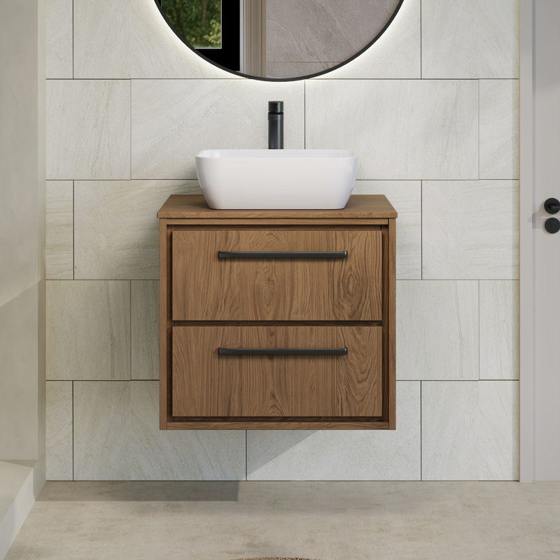 Tishay Bathroom Vanity, Antique Oak, 60.5cm W