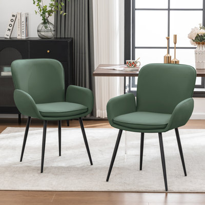 Chaises de salle à manger en cuir Harrod avec pieds en métal