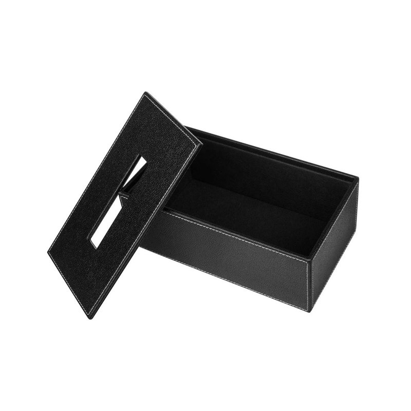Couvercle de boîte à mouchoirs Ecopelle, Noir
